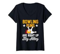Femme Les Jeux de Mots sur Le Bowling me conviennent T-Shirt avec Col en V
