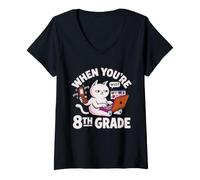 Femme Les JMJ Quand Vous Faites du multitâche Amusant pour Adolescents de 8e année T-Shirt avec Col en V