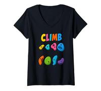 Femme Les Joies De l'escalade Et du Bloc T-Shirt avec Col en V