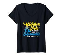 Femme Les joueurs de water-polo sont des sirènes dans la bataille T-Shirt avec Col en V