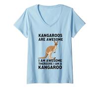 Femme Les kangourous sont géniaux, Je suis génial, Donc Je suis Un Kangourou T-Shirt avec Col en V