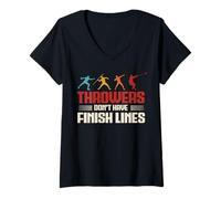 Femme Les lanceurs n'ont pas de ligne d'arrivée - Lancer du poids au javelot T-Shirt avec Col en V