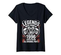 Femme Les légendes du 30e Anniversaire sont nées en 1996 | Biker Motorcycle T-Shirt avec Col en V