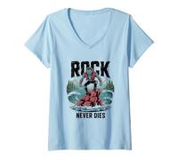 Femme Les légendes du Rock Mort-Vivant Vont et Viennent, mais Zombie T-Shirt avec Col en V