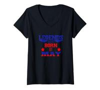 Femme Les légendes Naissent en mai Stars and Stripes T-Shirt avec Col en V