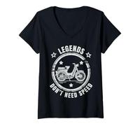Femme Les légendes n'ont pas besoin de vitesse. Cavalier vintage. T-Shirt avec Col en V