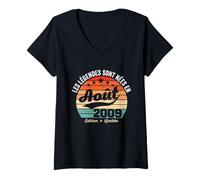 Femme Les Légendes sont Neés en Août 2009 17e Anniversaire T-Shirt avec Col en V