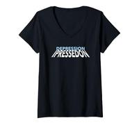Femme Les Lettres de dépression « I Press on » inspirent Les Victimes T-Shirt avec Col en V