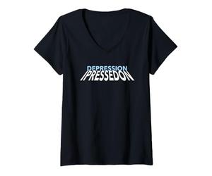 Femme Les Lettres de dépression « I Press on » inspirent Les Victimes T-Shirt avec Col en V