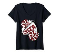 Femme Les Lions encouragent la rentrée Scolaire | Cheerleading Spirit M T-Shirt avec Col en V