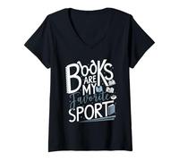 Femme Les livres sont mon sport préféré T-Shirt avec Col en V
