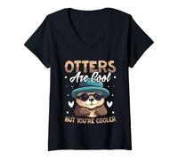 Femme Les loutres sont Cool mais Vous êtes Plus Cool T-Shirt avec Col en V