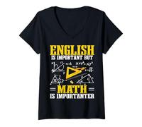 Femme Les mathématiques sont importantes Conception mathématique pour Un Professeur de mathématiques T-Shirt avec Col en V