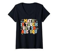 Femme Les maths, c'est dur, mais vous l'êtes aussi Professeur de T-Shirt avec Col en V