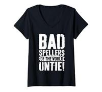Femme Les Mauvais orthographes du Monde démêlent Une drôle de Sensibilisation à la dyslexie T-Shirt avec Col en V