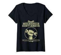 Femme Les mécaniciens ne discutent Pas qu'ils expliquent Pourquoi Vous êtes Stupide T-Shirt avec Col en V