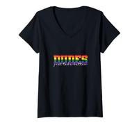 Femme Les mecs goûtent simplement à une meilleure saveur de liberté LGBT T-Shirt avec Col en V
