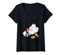 Femme Les Meilleurs Jours sont Les caturdays Kitten Kitty, Mignon et drôle, Les Amoureux des Chats T-Shirt avec Col en V