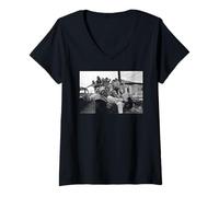 Femme Les mères de l'invention à Londres Frank Zappa 1971 Apostrophe T-Shirt avec Col en V