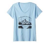 Femme Les Montagnes m'appellent, Je Vais me détendre sur Le canapé T-Shirt avec Col en V