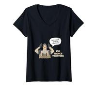 Femme Les Monty français raillent « Je pète dans ta Direction » Python T-Shirt avec Col en V