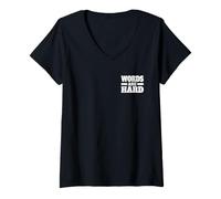 Femme Les Mots sont durs T-Shirt avec Col en V