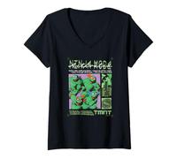 Femme Les mutants du mode Ninja de TMNT Turtle Power ont lancé un dessin animé épique T-Shirt avec Col en V