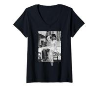Femme Les Nouveaux Vengeurs Joanna Lumley de Absolutely Fabulous 1976 T-Shirt avec Col en V