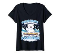 Femme Les Ours Polaires sont géniaux, Je suis génial, Donc Une Blague Amusante T-Shirt avec Col en V