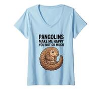 Femme Les pangolins me rendent Heureuse, Pas Tant Que ça T-Shirt avec Col en V