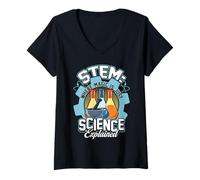 Femme Les passionnés de Sciences de l'enseignement des STEM, Les étudiants, Les passionnés de Sciences T-Shirt avec Col en V