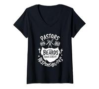 Femme Les pasteurs avec de Grandes Barbes Ont de Grandes responsabilités T-Shirt avec Col en V