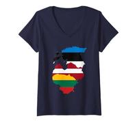 Femme Les Pays baltes États baltes T-Shirt avec Col en V