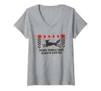 Femme Les Personnes Trans Ont Toujours existé T-Shirt avec Col en V
