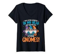 Femme Les petites voix dans ma tête n'arrêtent pas de me dire « Obtenez plus de nains » T-Shirt avec Col en V