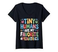 Femme Les Petits Humains sont Mes Enfants préférés T-Shirt avec Col en V