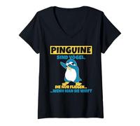 Femme Les Pingouins sont des Oiseaux Qui ne volent Que lorsqu'on T-Shirt avec Col en V