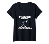 Femme Les Pingouins sont des Oiseaux Qui ne volent Que lorsqu'on T-Shirt avec Col en V