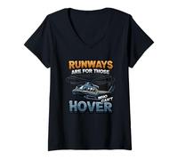 Femme Les Pistes sont pour Ceux Qui ne Peuvent Pas Voler en hélicoptère T-Shirt avec Col en V