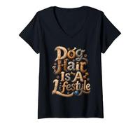 Femme Les Poils de Chien C'est Un Mode de Vie T-Shirt avec Col en V
