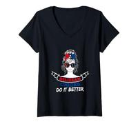 Femme Les Poussins béliziens Font Mieux T-Shirt avec Col en V