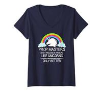 Femme Les Prop Masters sont comme des licornes, Props Master, Film and Theatre T-Shirt avec Col en V