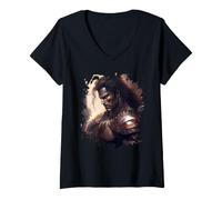Femme Les prouesses invincibles des Guerriers épiques en Action T-Shirt avec Col en V