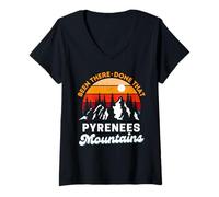 Femme Les Pyrénées sont passées par là, ce drôle de Voyage rétro T-Shirt avec Col en V