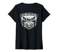 Femme Les rames appellent et Je Dois Aller Membre de l'équipe d'aviron T-Shirt avec Col en V