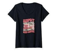 Femme Les réclamations suspectes Ont été cassées mais Ont Toujours de l'argent pour Le café glacé T-Shirt avec Col en V