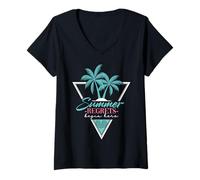 Femme Les regrets de l'été rétro commencent ici T-Shirt avec Col en V
