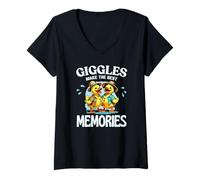 Femme Les rires créent Les Meilleurs Souvenirs Que Cruise Ducks Keep Hide Fun T-Shirt avec Col en V