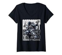 Femme Les Robots astronautes de Science-Fiction règnent sur Les Galaxies T-Shirt avec Col en V