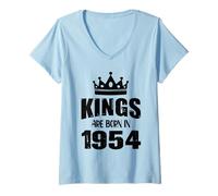 Femme Les rois sont nés en 1954 Anniversaire 1954 Né en 1954 T-Shirt avec Col en V